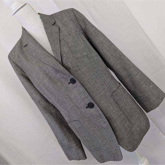 NWOT! TALBOTS! LINEN BLEND, LIGHTWEIGHT, BLACK/WHITE WEAVE JACKET, BLAZER! SZ 14 - Picture 1 of 10